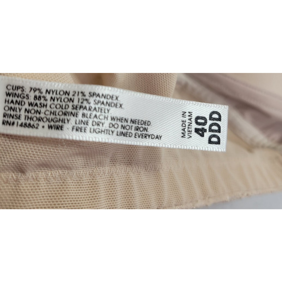 Torrid Curve Wire Free Bra Size 40DDD Tan Lightly Lined Full Coverage Crossback - Picture 3 of 7